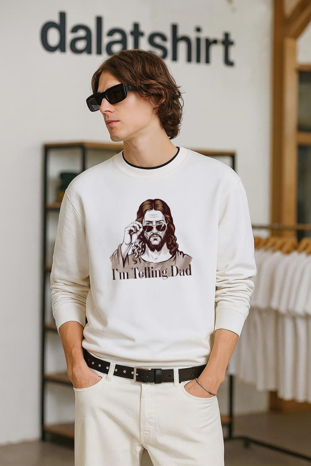 I’m Telling Dad Jesus Christ Wearing Aviator Sunglasses shirt