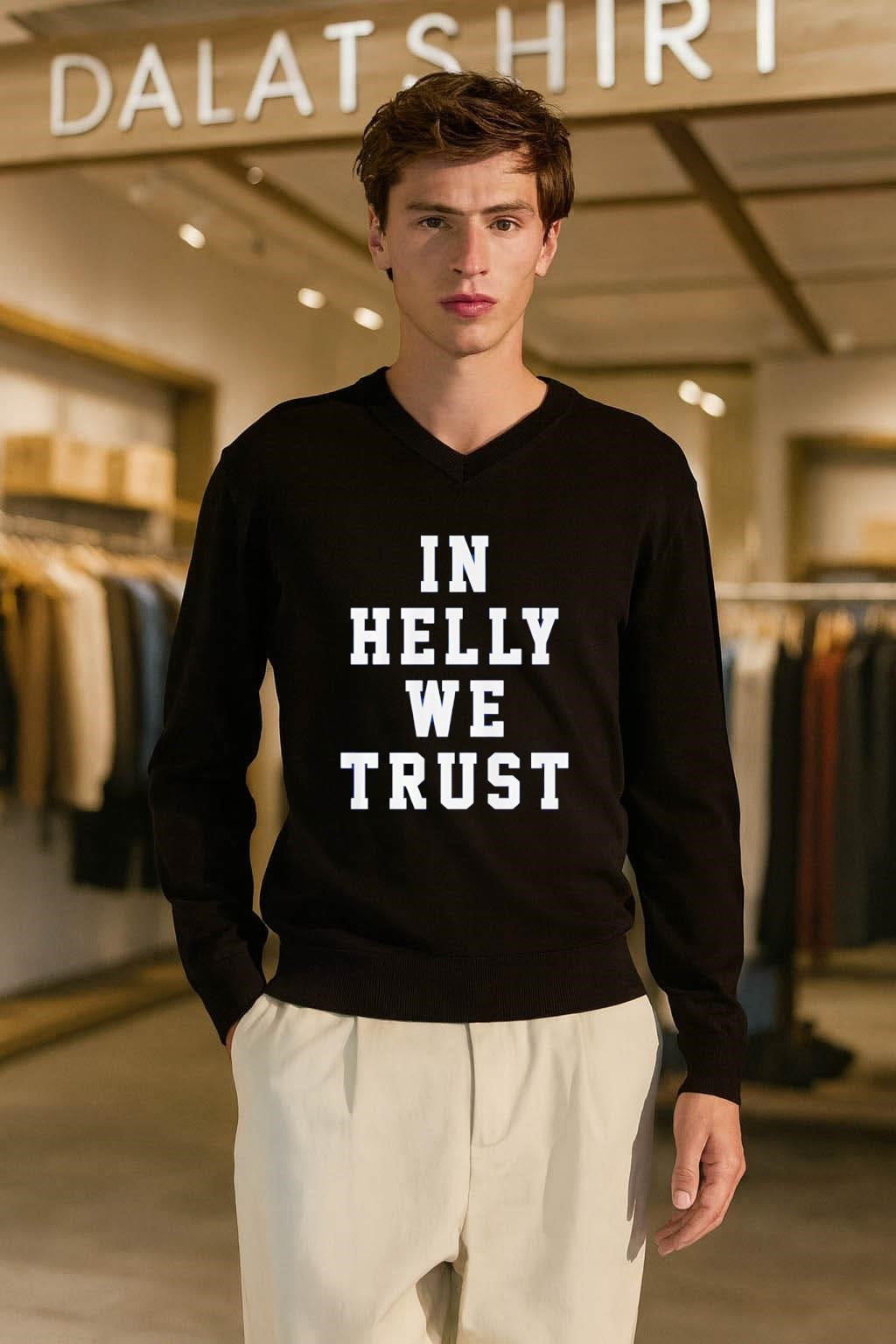 In Helly We Trust Block Lettering shirt