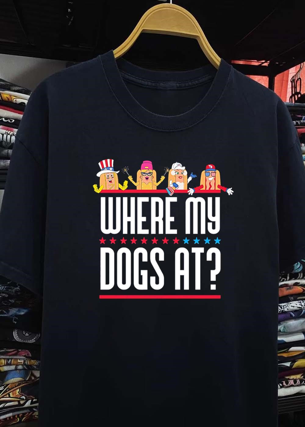 Independence Day Apparel Party Friends Where My Dogs At T-Shirt