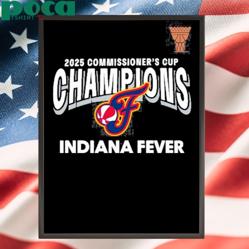 Indiana Fever New Era Black 2025 WNBA Commissioner’s Cup Champions T-Shirt