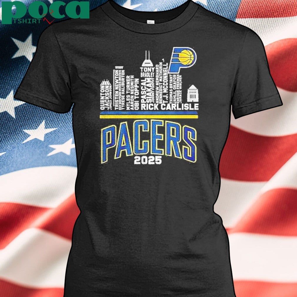 Indiana Pacers Skyline City Players Name 2024 2025 Shirt