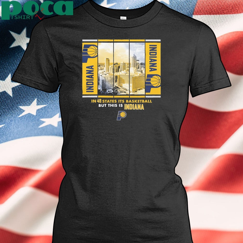 Indiana Pacers Stadium Essentials Unisex Skyline Boxout T-Shirt