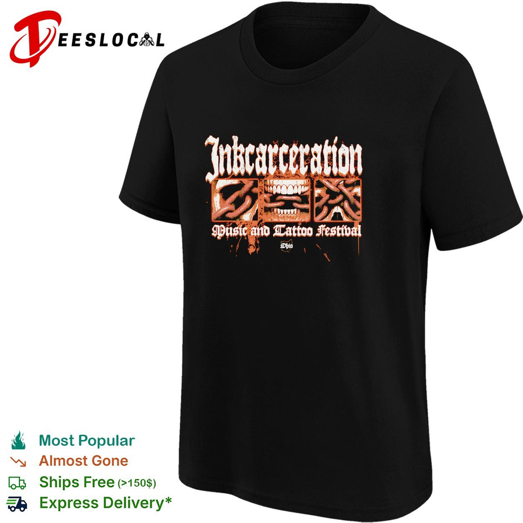 Inkcarceration Music and Tattoo Festival Ohio State Reformatory chain skull shirt