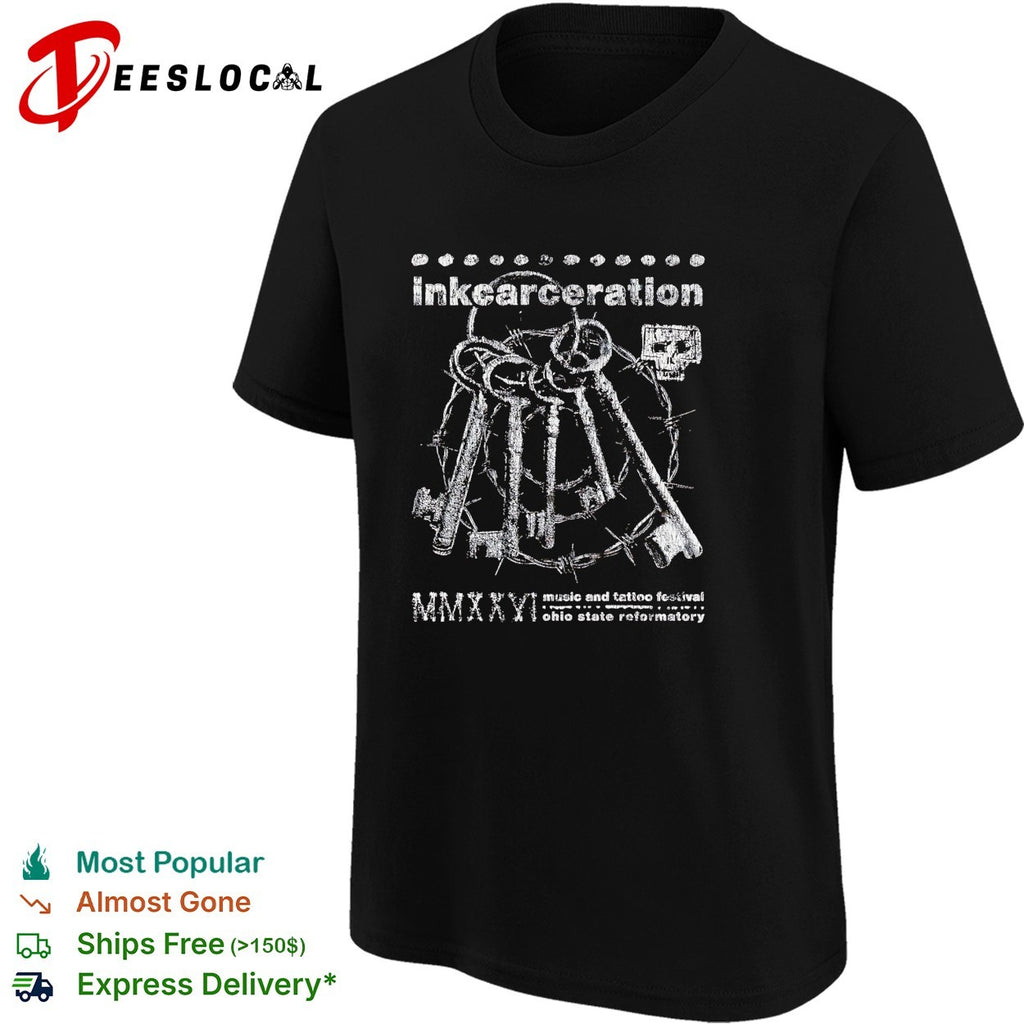 Inkcarceration Music and Tattoo Festival Ohio State Reformatory rusty keys shirt
