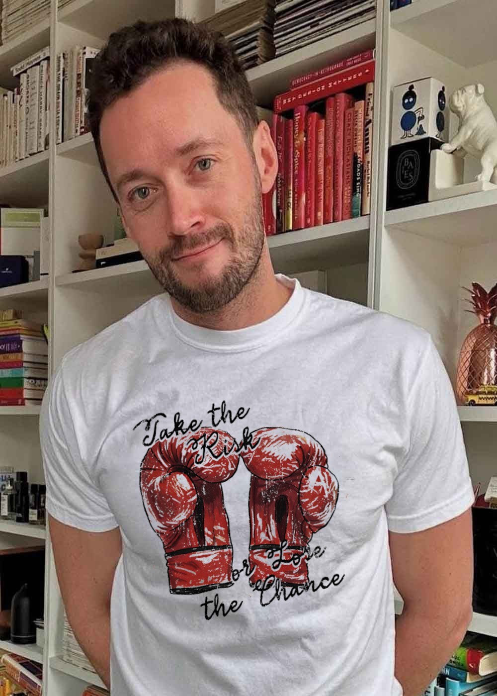 Inspirational Quote Boxing Gloves Take the Risk or Lose the Chance T-Shirt