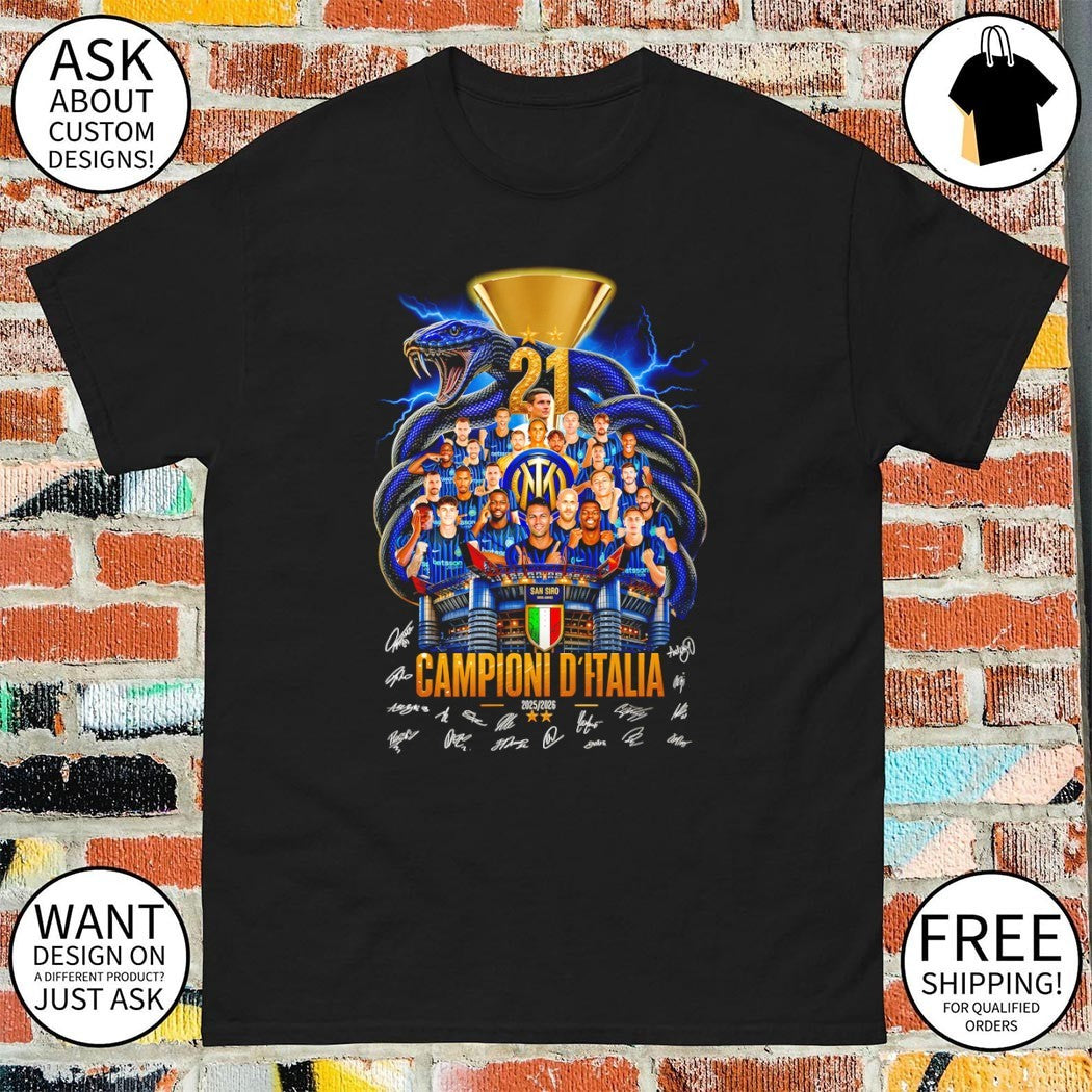 Inter Milan FC Campioni D’Italia San Siro 2025 26 signatures shirt