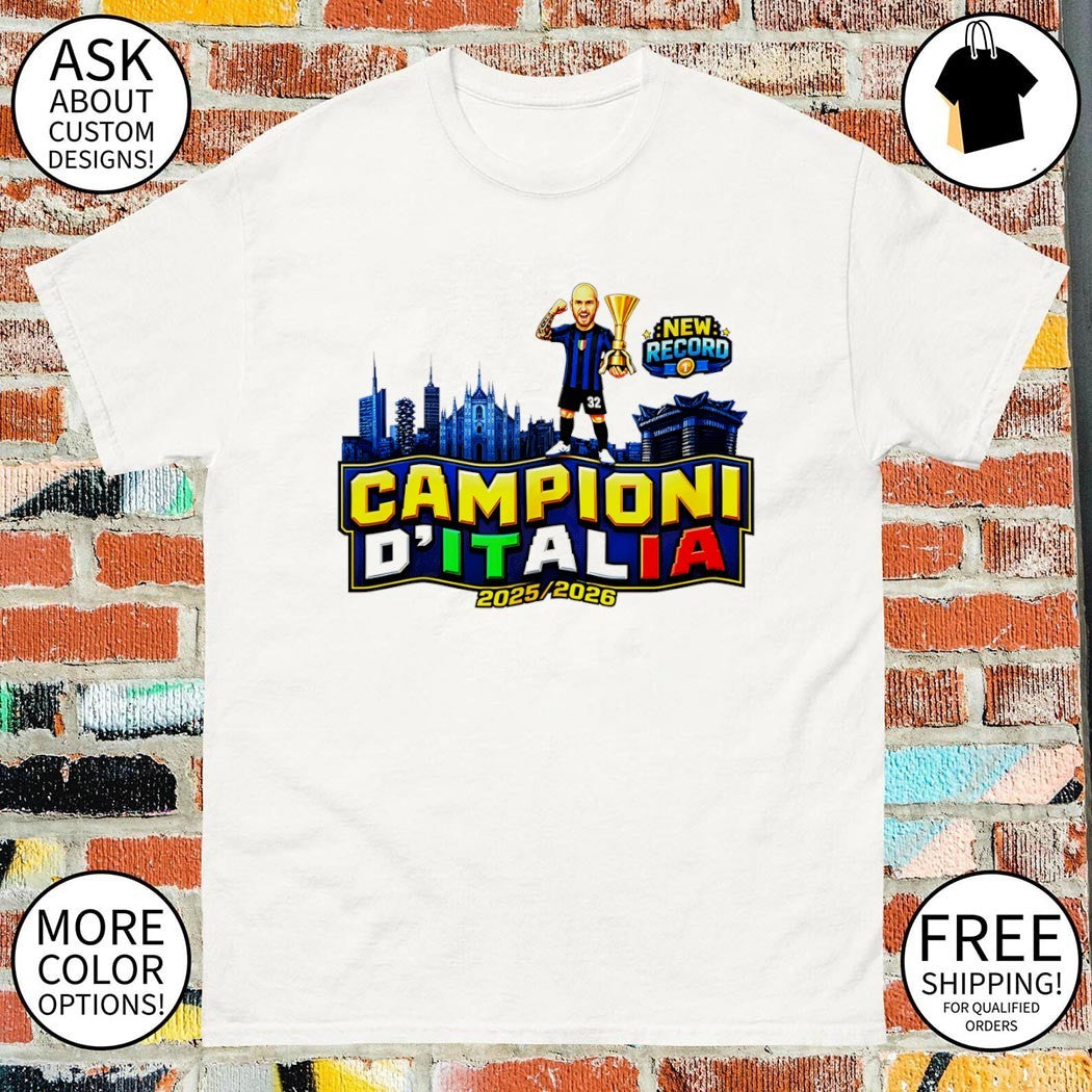 Inter Milan FC Champions 2025 26 Champions of Italy 21 Dimarco shirt