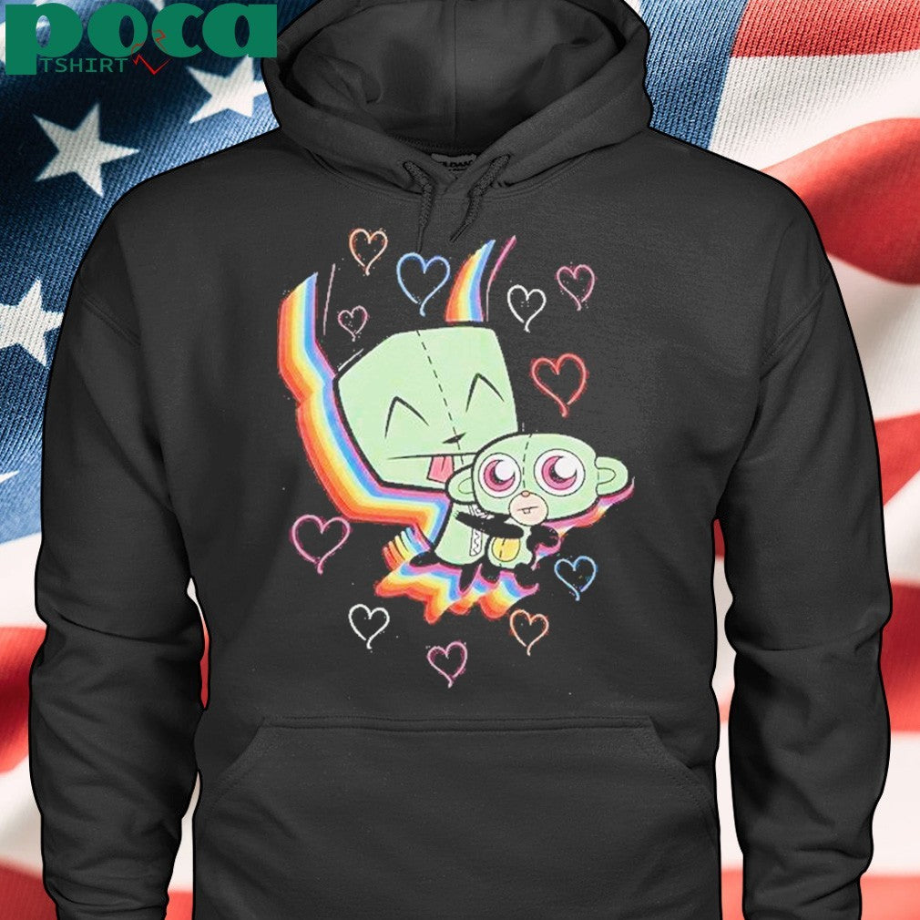 Invader Zim Gir Rainbow Hearts Shirt