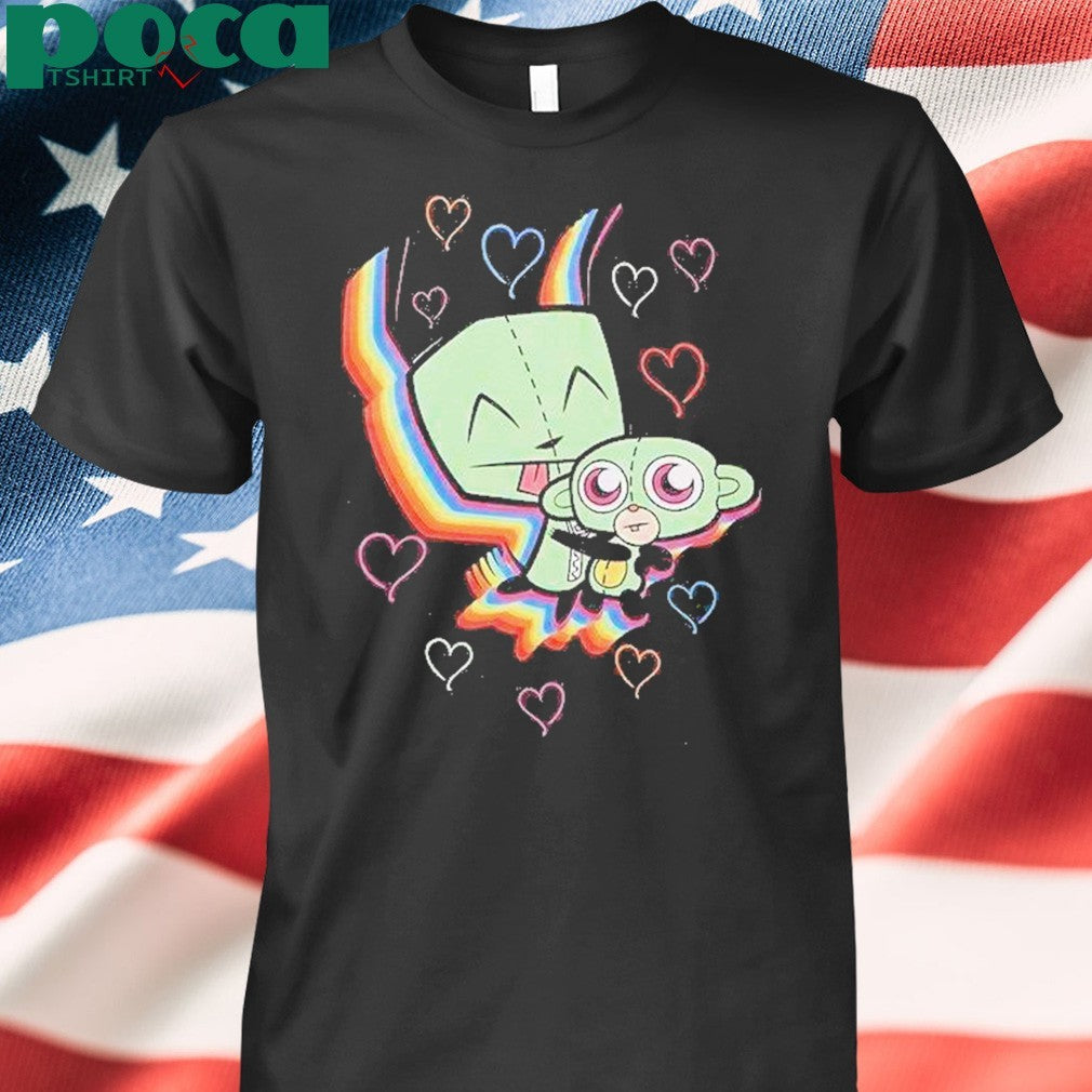 Invader Zim Gir Rainbow Hearts Shirt