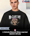 J.J. McCarthy Minnesota Vikings swag head signature shirt