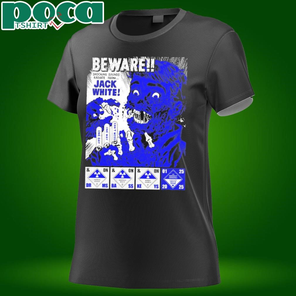 Jack White Gig Poster For Show In Anaheim CA At Grove of Anaheim On January 25 2025 Beware Shocking Sounds Radiate From Jack White Unisex T-Shirt