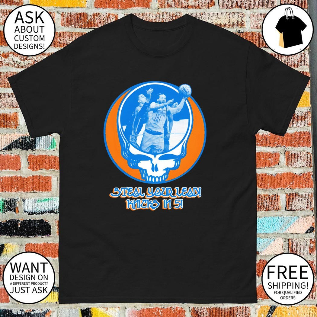 Jalen Brunson Knicks Grateful Dead steal your kead Knicks in 5 shirt