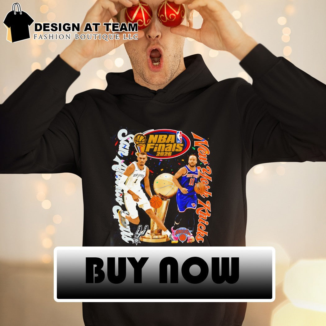 Jalen Brunson Knicks vs Victor Wembanyama Spurs Basketball NBA Finals 2026 Trophy shirt