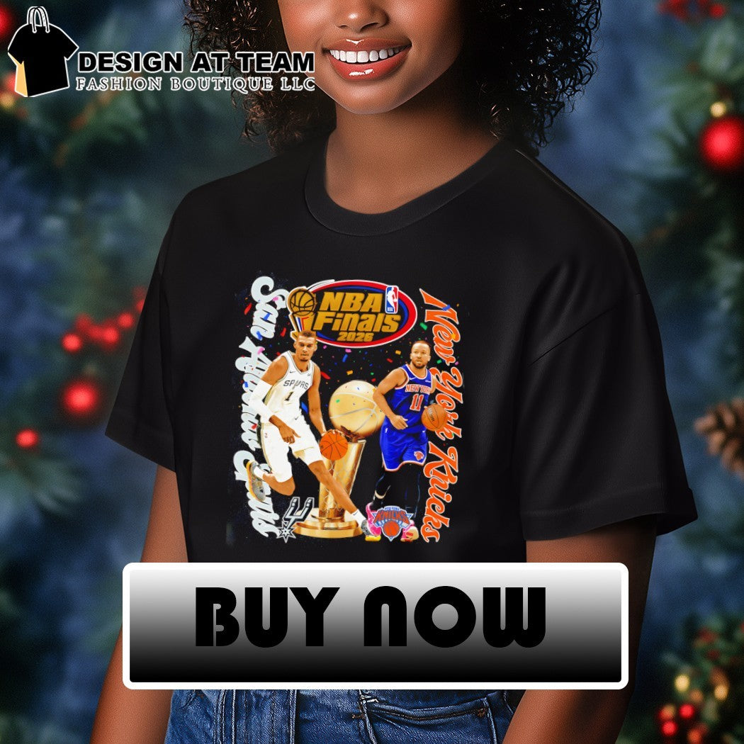 Jalen Brunson Knicks vs Victor Wembanyama Spurs Basketball NBA Finals 2026 Trophy shirt