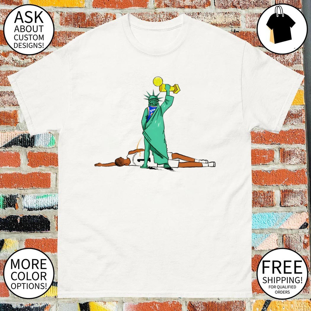 Jalen Brunson x Statue of Liberty piss on Victor Wembanyama Beat Spurs to Win 2026 NBA Finals shirt