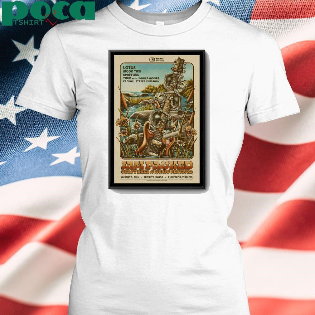 Jam Packed August 9, 2025 Brown’s Island Richmond, VA Event Poster shirt