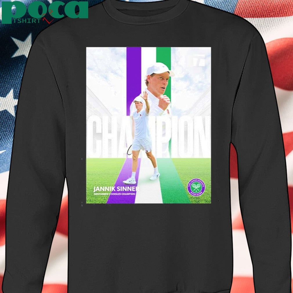 Jannik Sinner Wimbledon Champion 2025 The 1st Italian Man To Win The Title shirt