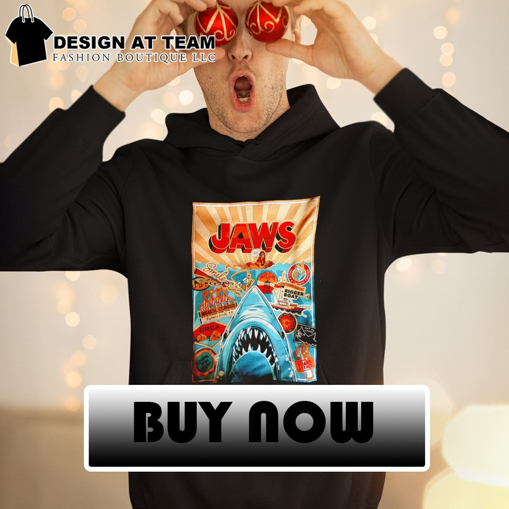 Jaws beach closed bigger boat icons poster shirt