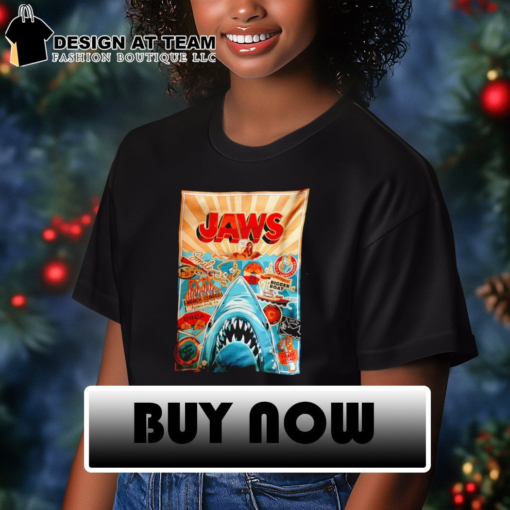 Jaws beach closed bigger boat icons poster shirt