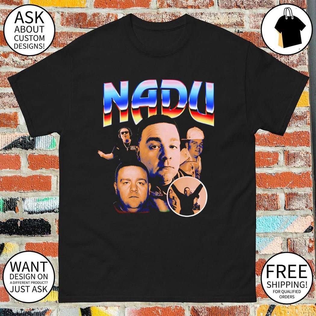 Jeff Nadu faces graphic shirt