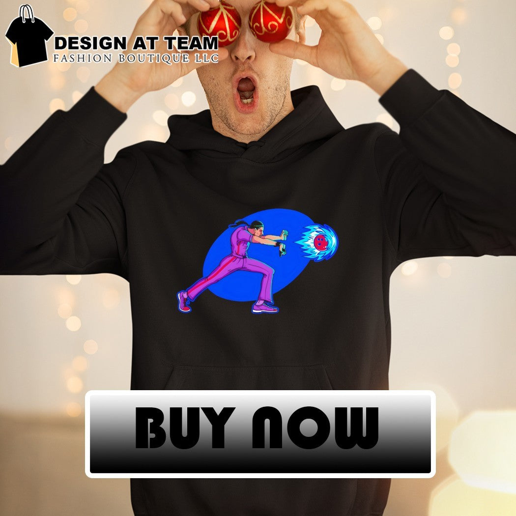 Jesdouken Jesus Quintana using a bowling ball hadouken attack shirt