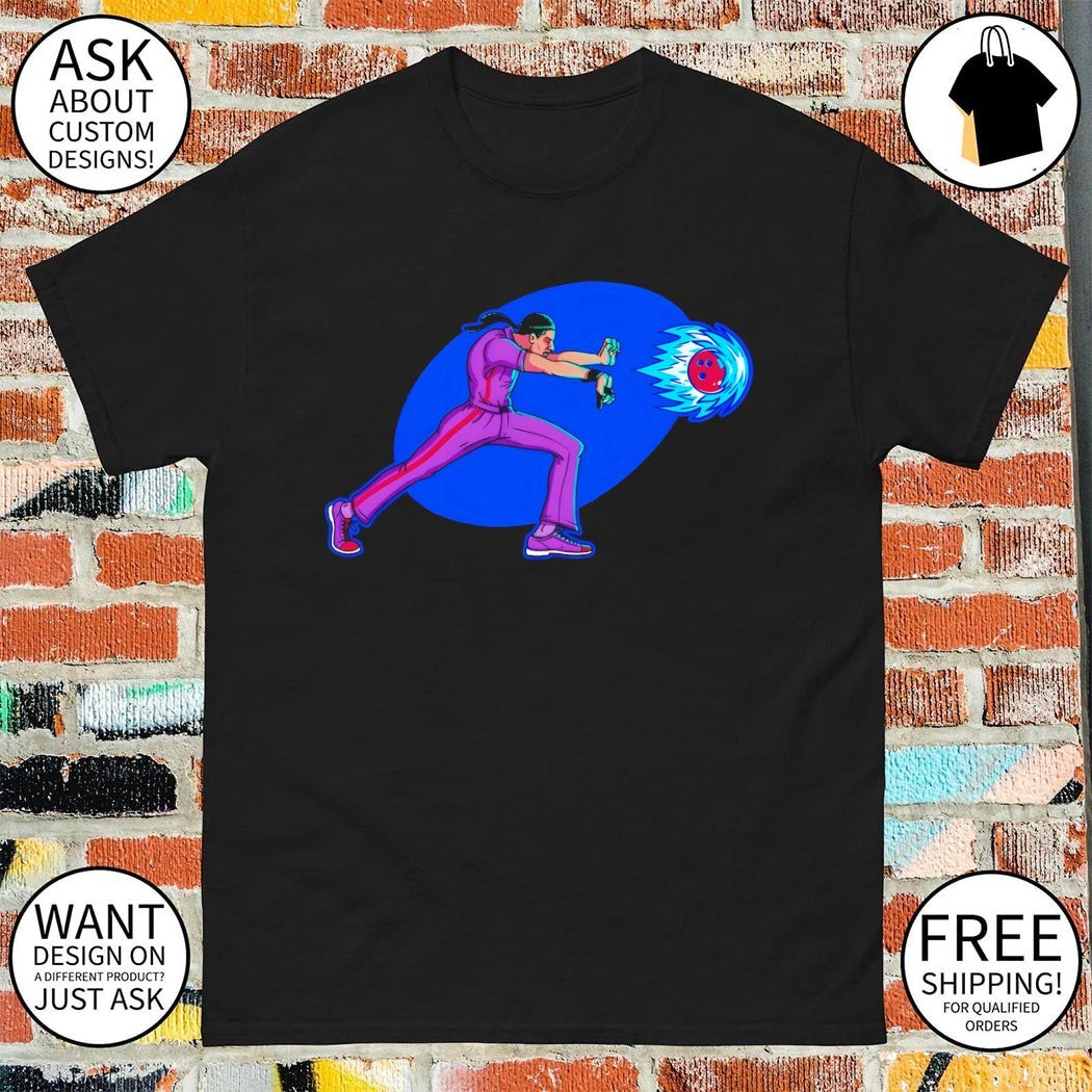Jesdouken Jesus Quintana using a bowling ball hadouken attack shirt