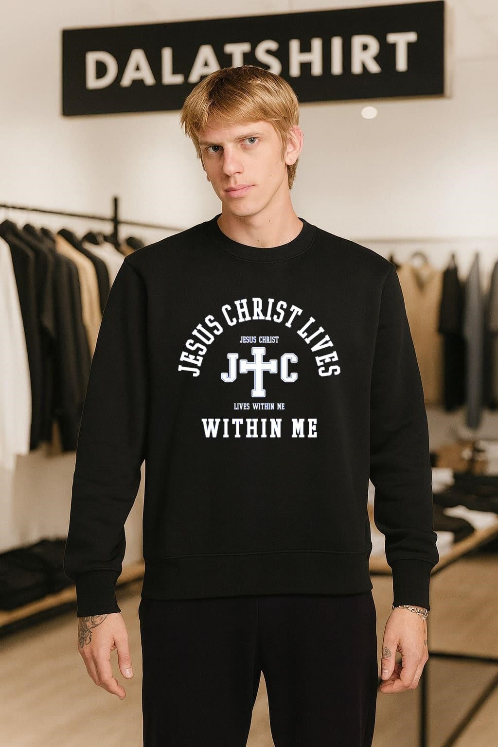 Jesus Christ Lives Within Me Cross Logo shirt