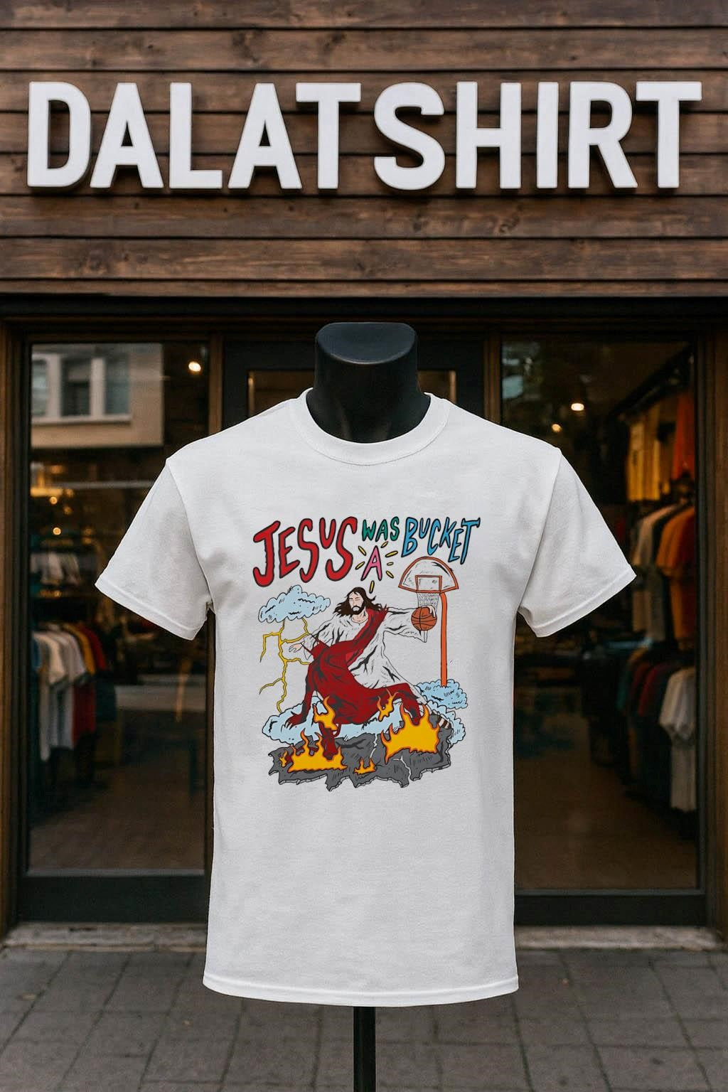 Jesus Was A Bucket Basketball Dunking On Devil shirt
