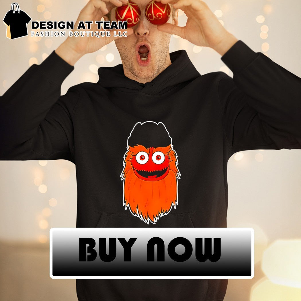 Joe Giglio wearing Gritty mascot of the Philadelphia Flyers NHL shirt