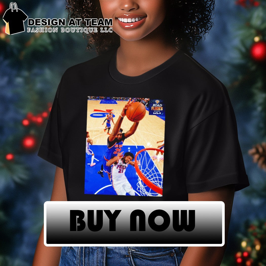 Joel Embiid vs Mitchell Robinson NBA moment shirt