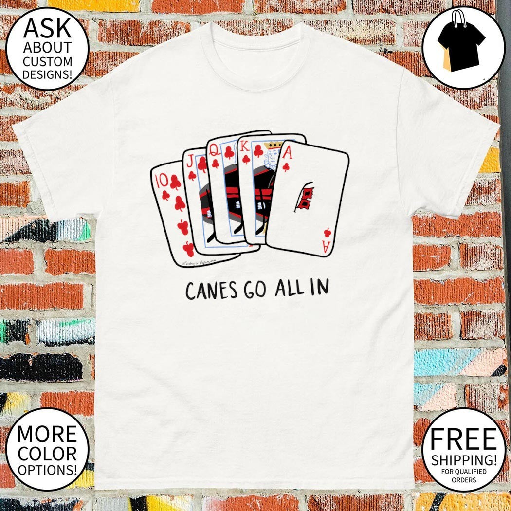 Carolina Hurricanes card canes go all in NHL Finals Game shirt
