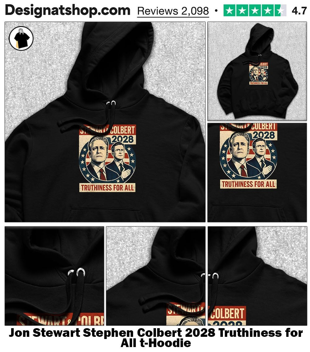 Jon Stewart Stephen Colbert 2028 Truthiness for All t-shirt