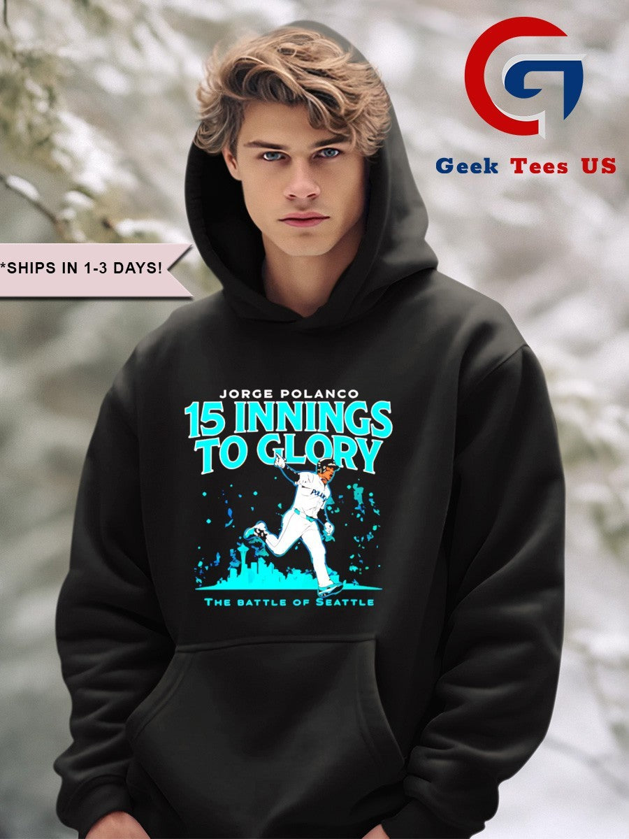 Jorge Polanco 15 Innings to Glory The Battle of Seattle Baseball shirt