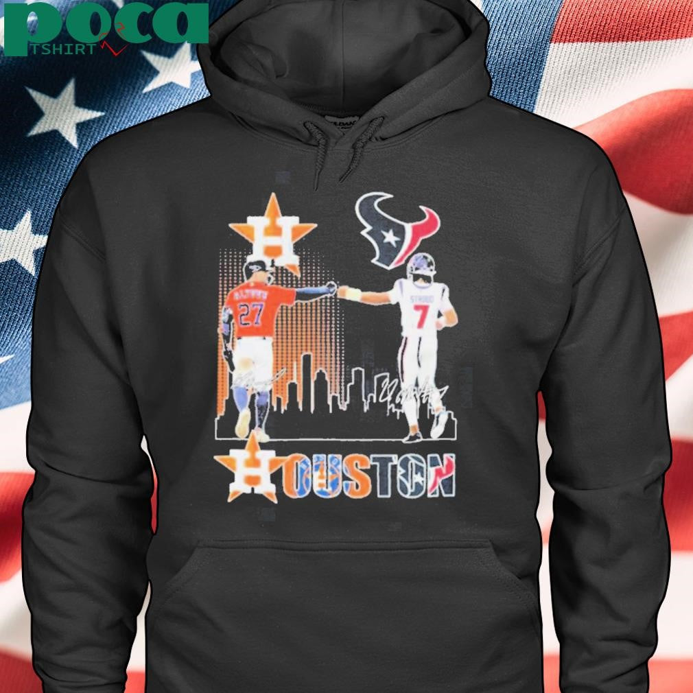 Jose Altuve X C. J. Stroud Houston Astros Houston Texans Skyline Signatures T shirts