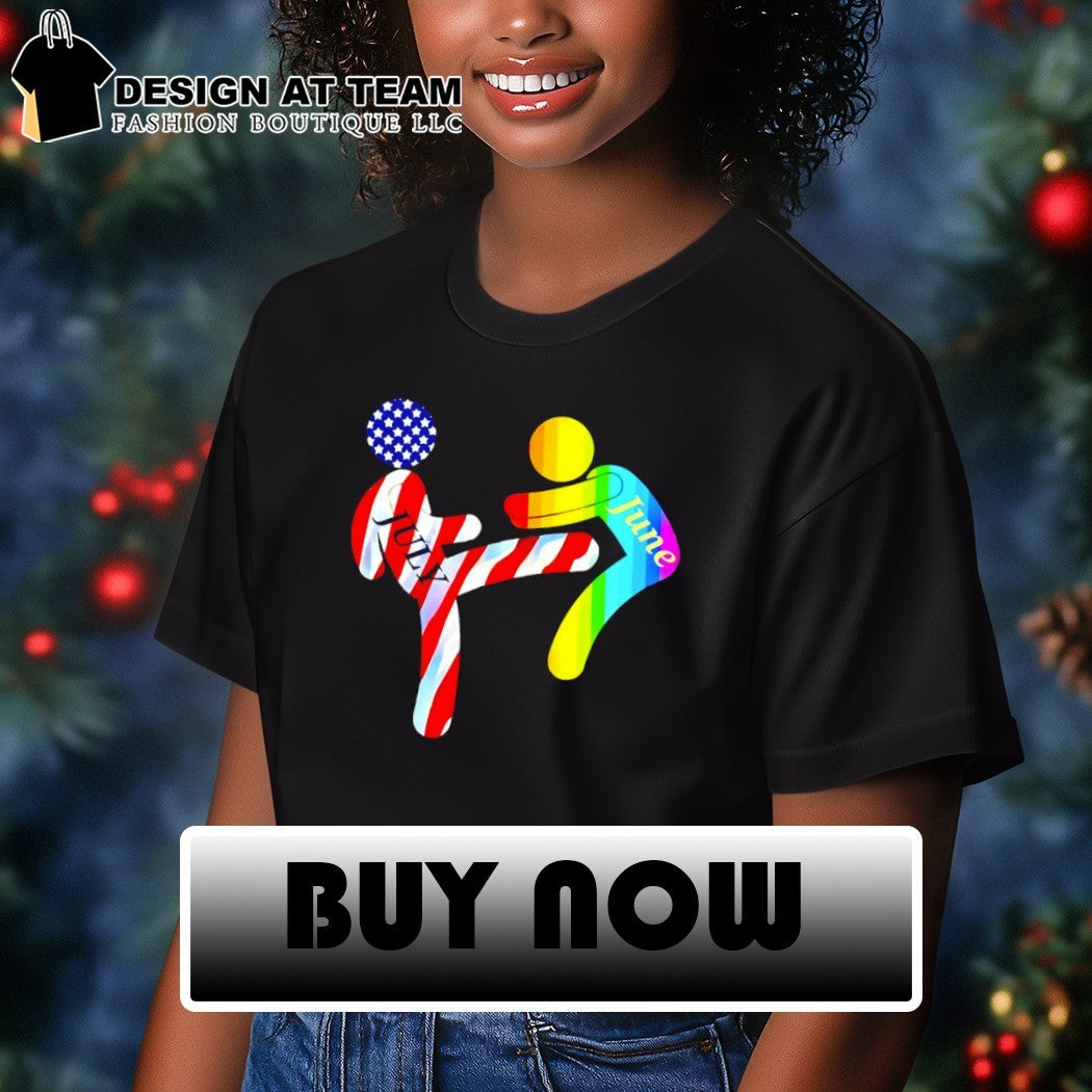 July Independence Kick June Pride Month shirt