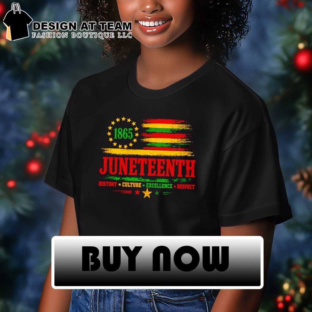 Juneteenth We Outside African American power strong culture black is beautiful American flag shirt