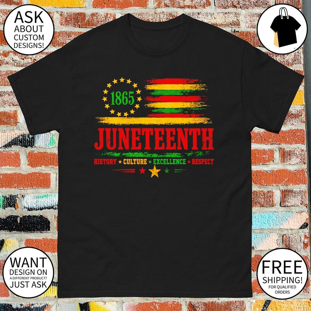 Juneteenth We Outside African American power strong culture black is beautiful American flag shirt