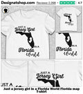Just a jersey girl in a Florida World Florida map shirt