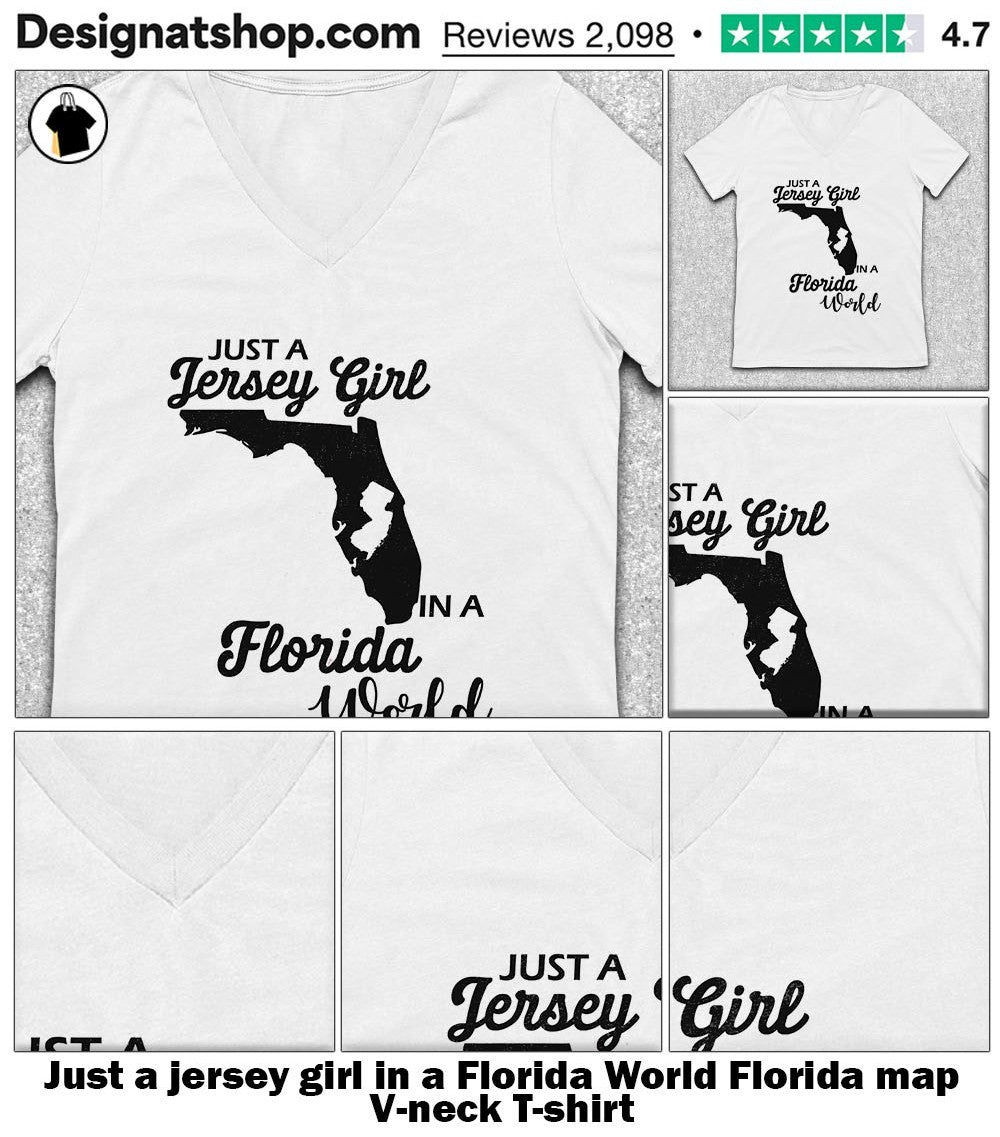 Just a jersey girl in a Florida World Florida map shirt