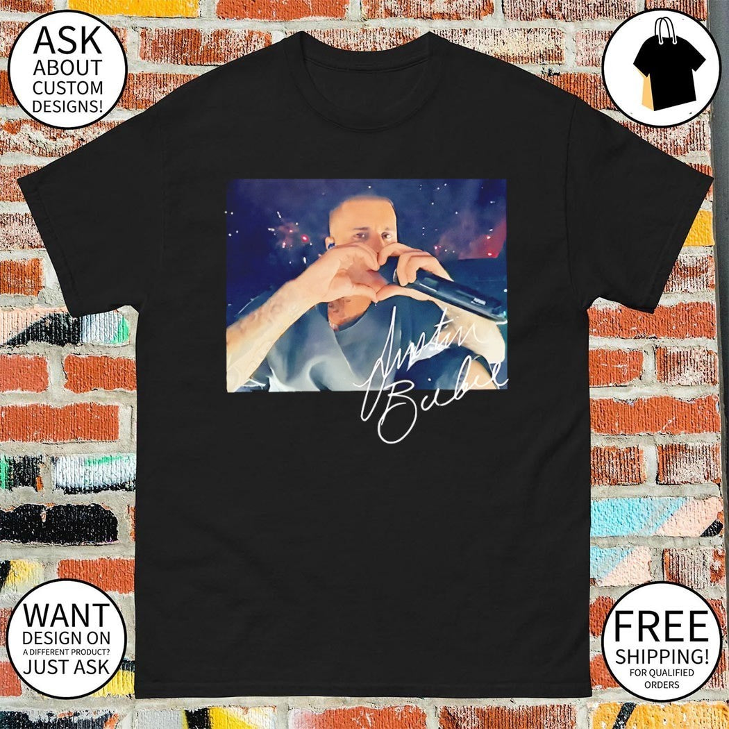 Justin Bieber Heart Sign Vintage Tour 2026 photo shirt