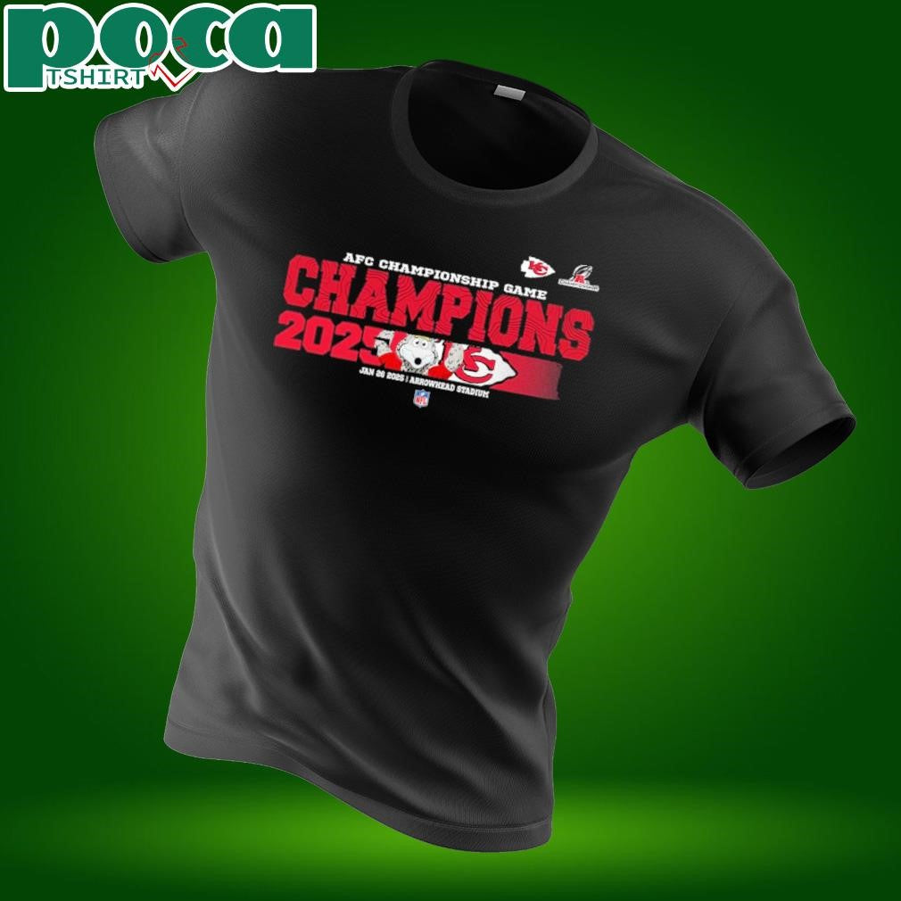 Kansas City Chiefs 2024 2025 AFC Championship Champions Logo With KC Wolf Mascot Unisex T-Shirt