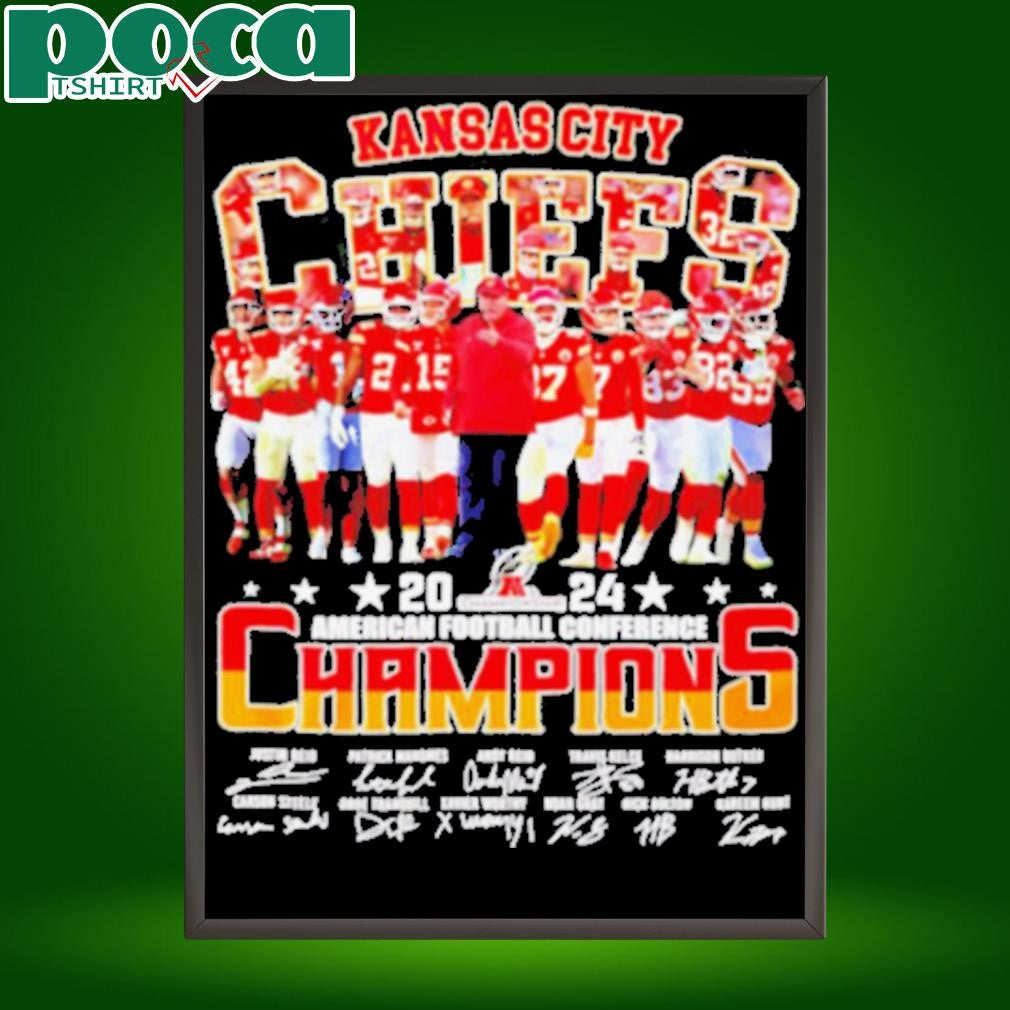 Kansas City Chiefs American football Conference Champions signatures shirt