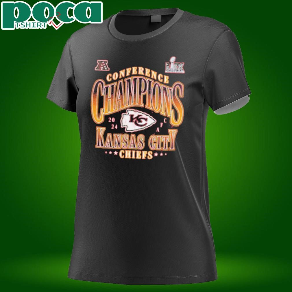 Kansas City Chiefs Fanatics 2024 AFC Conference Champions Right Side Draw Logo Unisex T Shirt