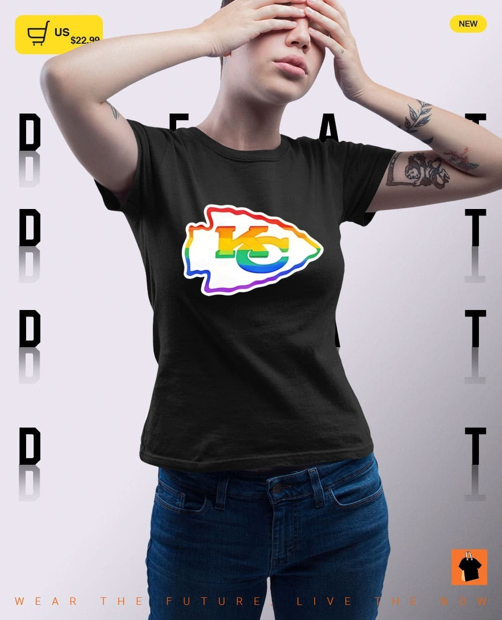 Kansas City Chiefs pride logo rainbow symbol sports team fan merchandise shirt