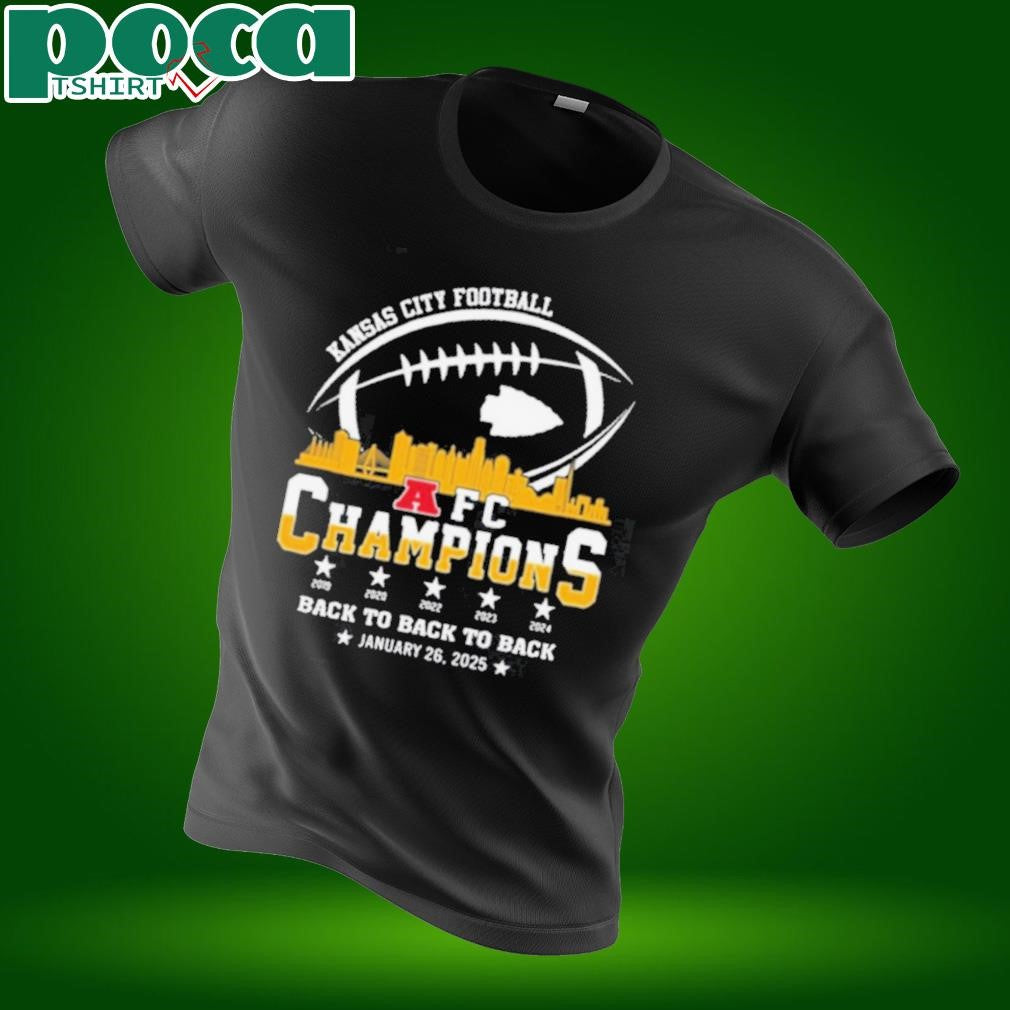 Kansas City Football 2024 2025 AFC Champions The American Football Champs Skyline Shirt
