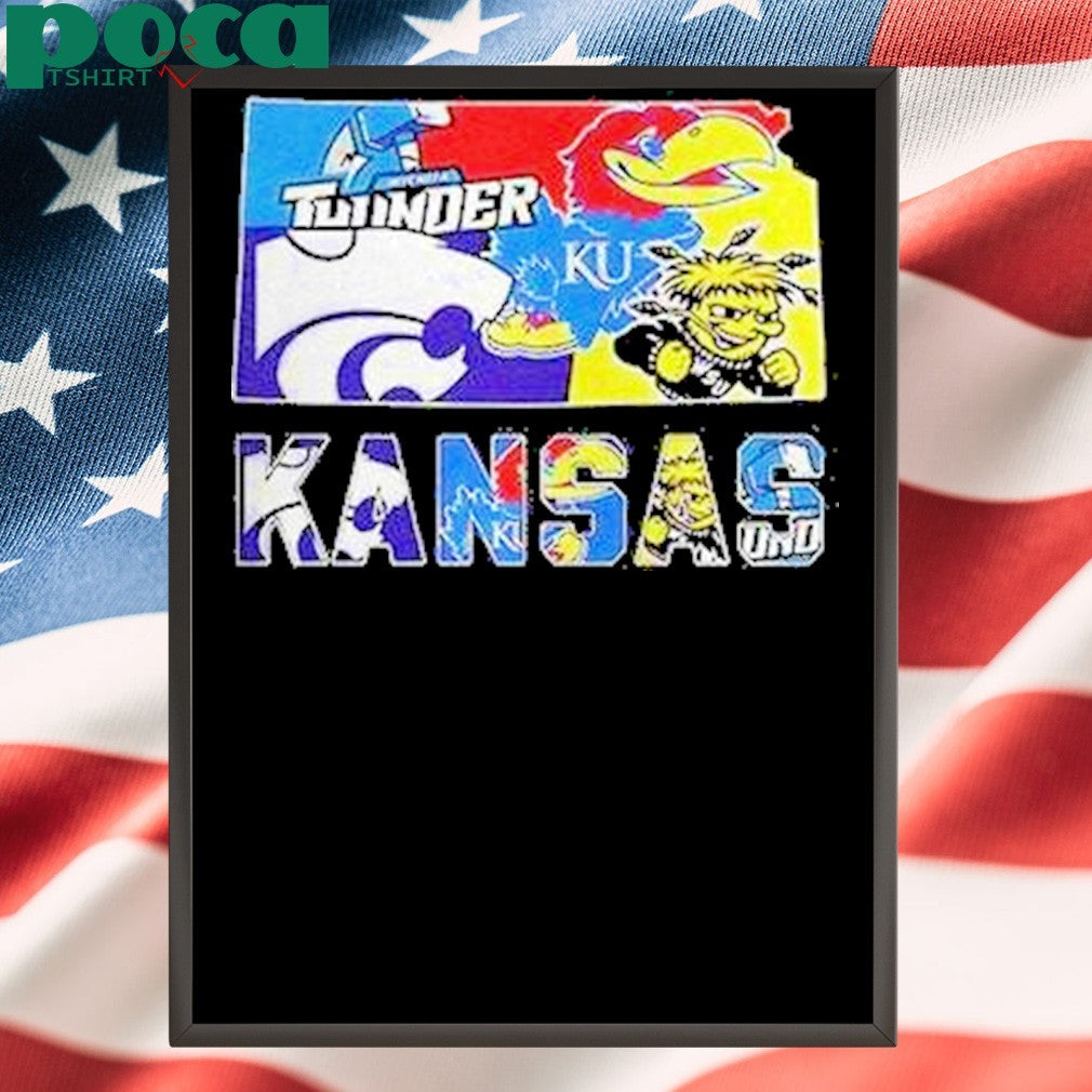 Kansas Sports Team Map Logo Shirt