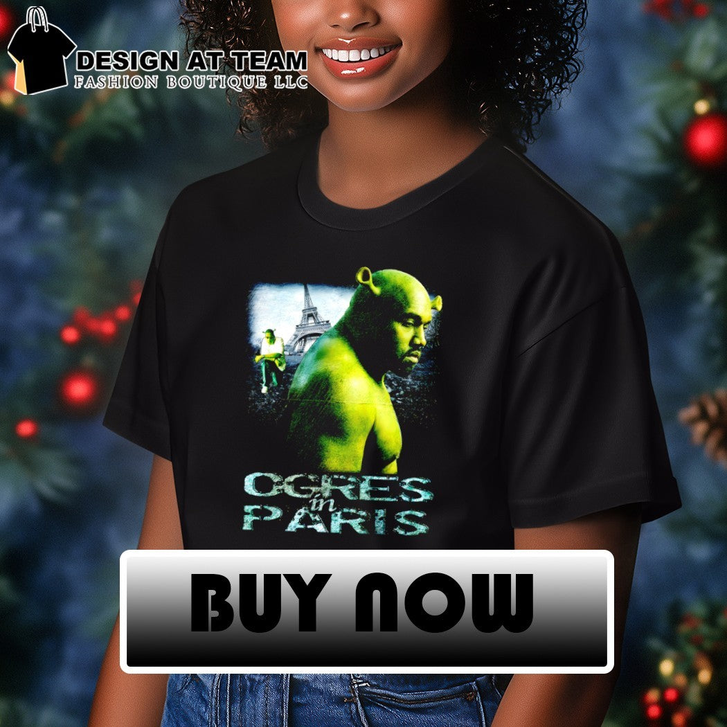 Kanye West x Shrek Ogres in Paris meme shirt