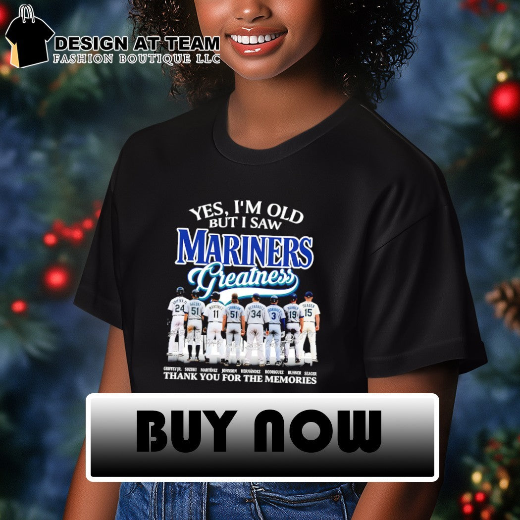 Ken Griffey Jr. Ichiro Suzuki and Randy Johnson Seattle Mariners Baseball signatures shirt