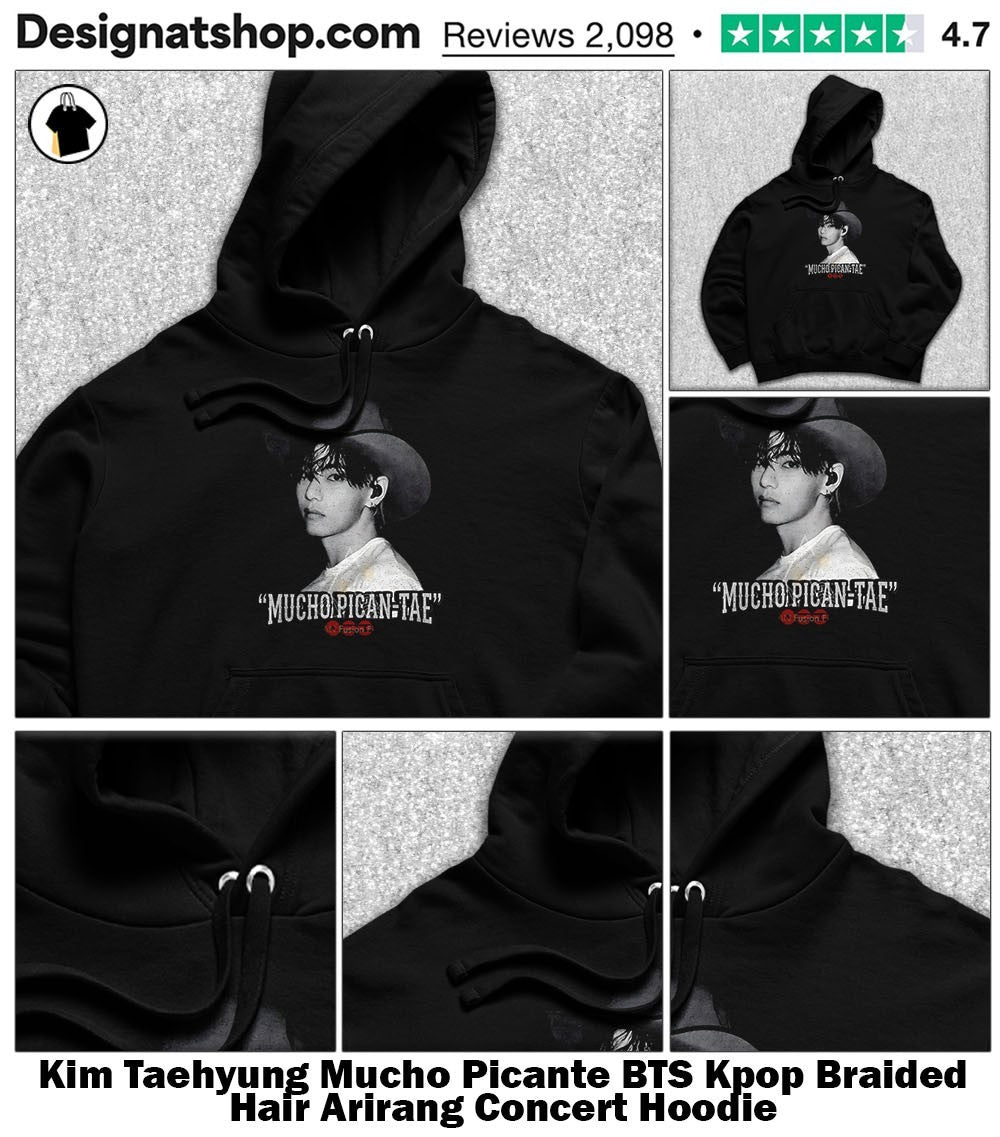 Kim Taehyung Mucho Picante BTS Kpop Braided Hair Arirang Concert shirt