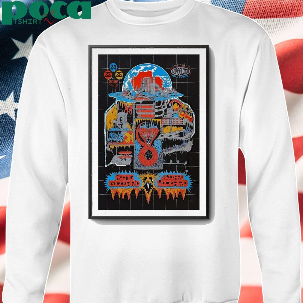 King Gizzard And The Lizard Wizard May 25, 2025 Barcelona, Spain Tour Poster shirt